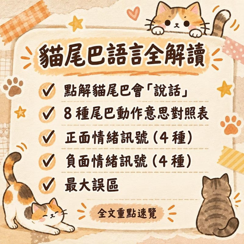 貓尾巴語言全解讀｜PetChill 圖卡整理