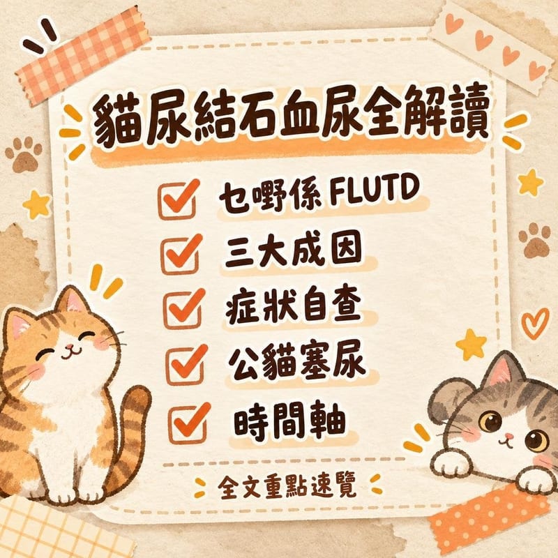 貓尿結石血尿全解讀|PetChill 圖卡整理