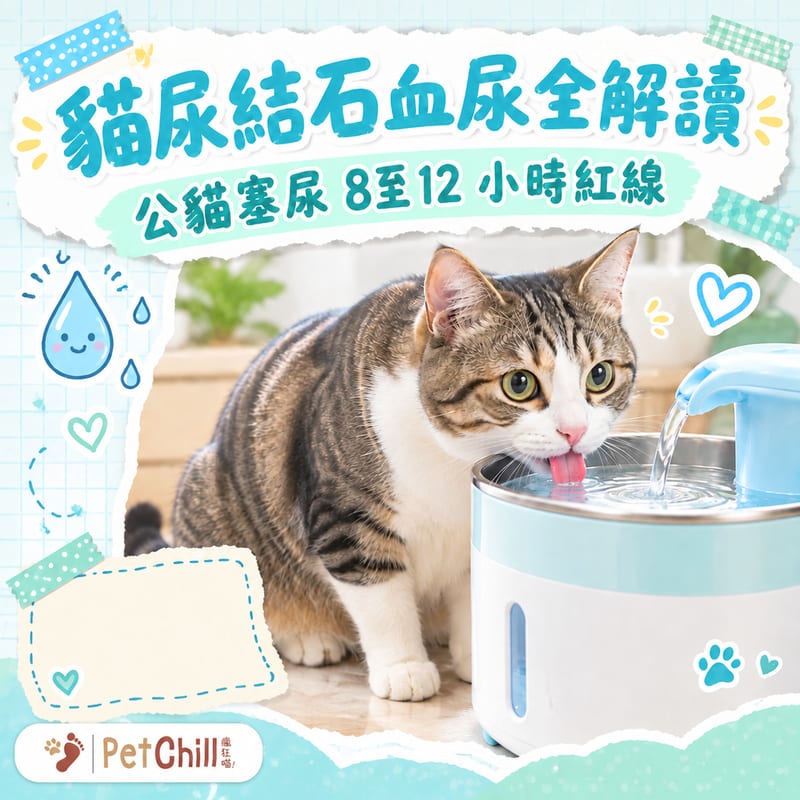 貓尿結石血尿全解讀|公貓塞尿 8 至 12 小時紅線+泌尿急症時間軸