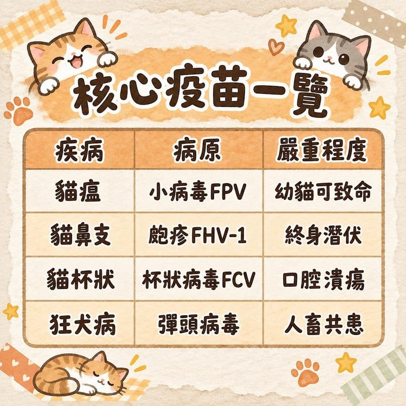核心疫苗一覽|PetChill 圖卡整理