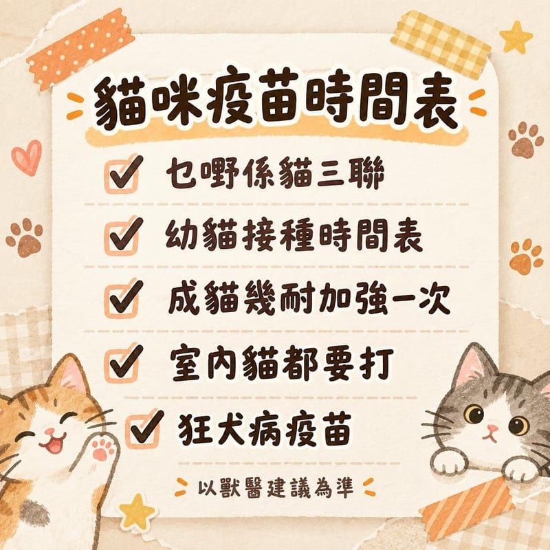 貓咪疫苗時間表｜PetChill 圖卡整理