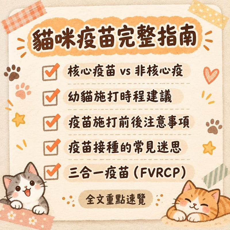 貓咪疫苗完整指南｜PetChill 圖卡整理