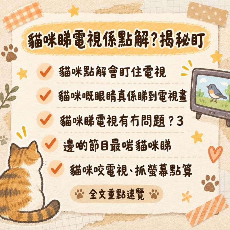 貓咪睇電視係點解？揭秘盯｜PetChill 圖卡整理
