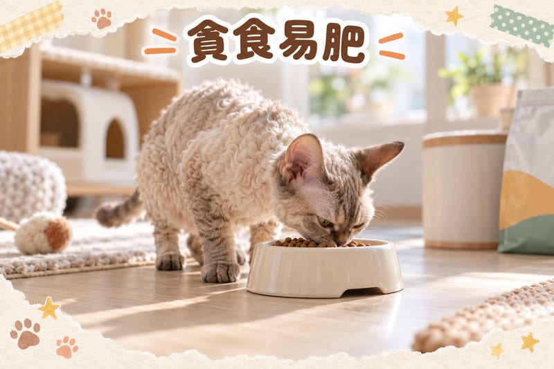 Devon Rex lying on a warm mat in a Hong Kong home, with toys and a water bowl nearby, comfortable living environment