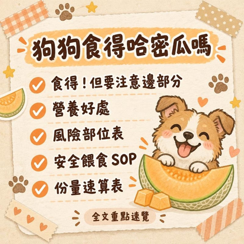 狗狗食得哈密瓜嗎｜PetChill 圖卡整理