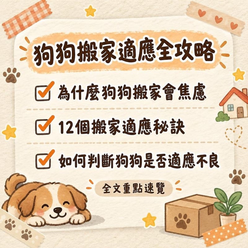 狗狗搬家適應全攻略|PetChill 圖卡整理