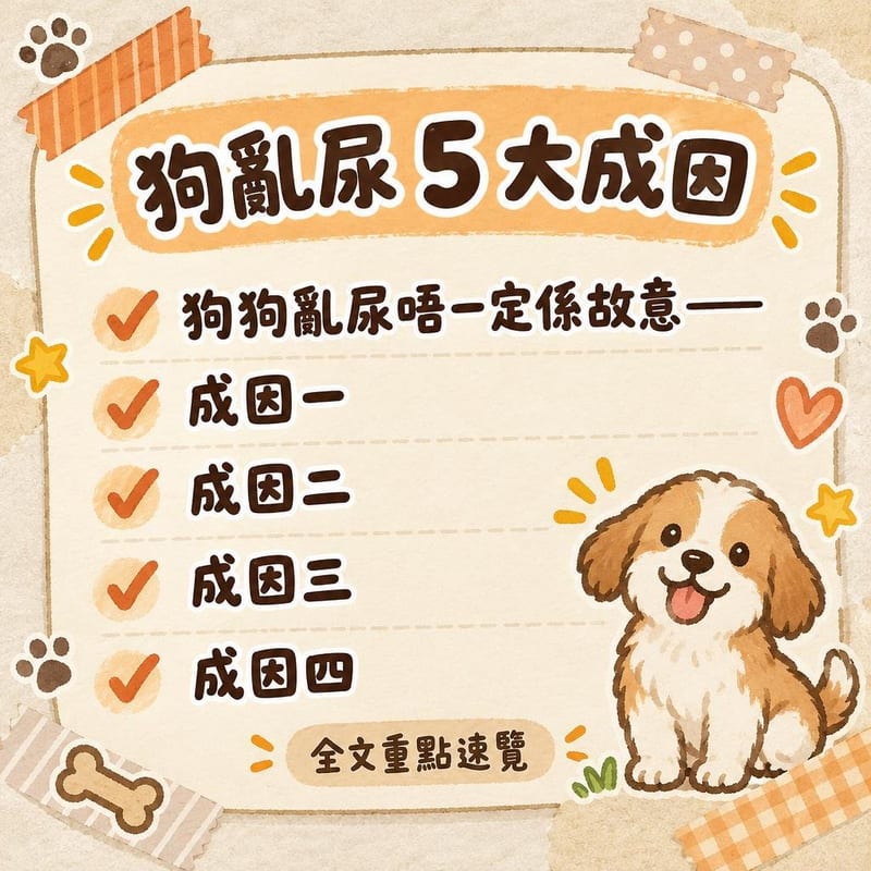 狗亂尿 5 大成因|PetChill 圖卡整理