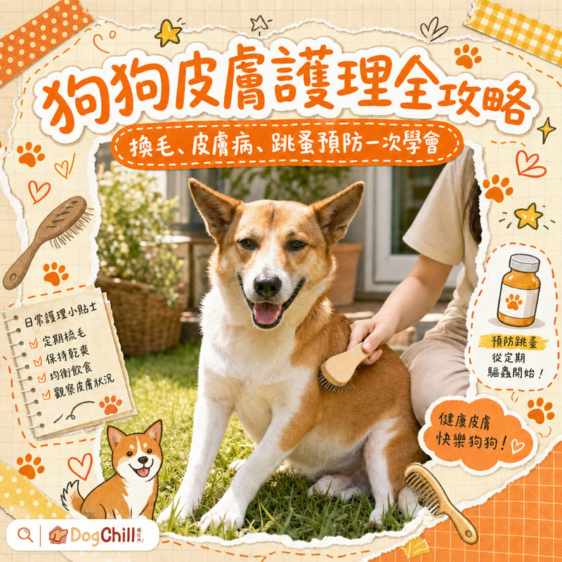 狗狗皮膚護理全攻略|換毛、皮膚病、跳蚤預防一次學會