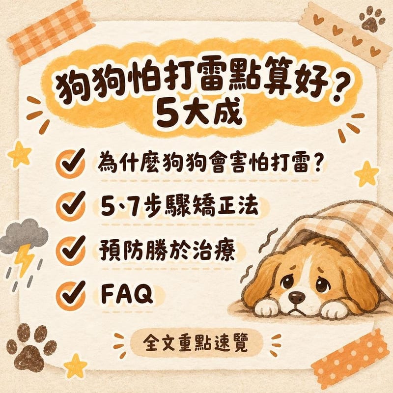 狗狗怕打雷點算好？5大成｜PetChill 圖卡整理