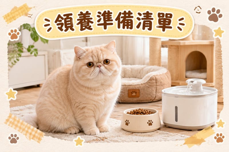 獸醫為扁面異國短毛貓檢查眼睛同呼吸狀況,主人喺旁邊睇報告