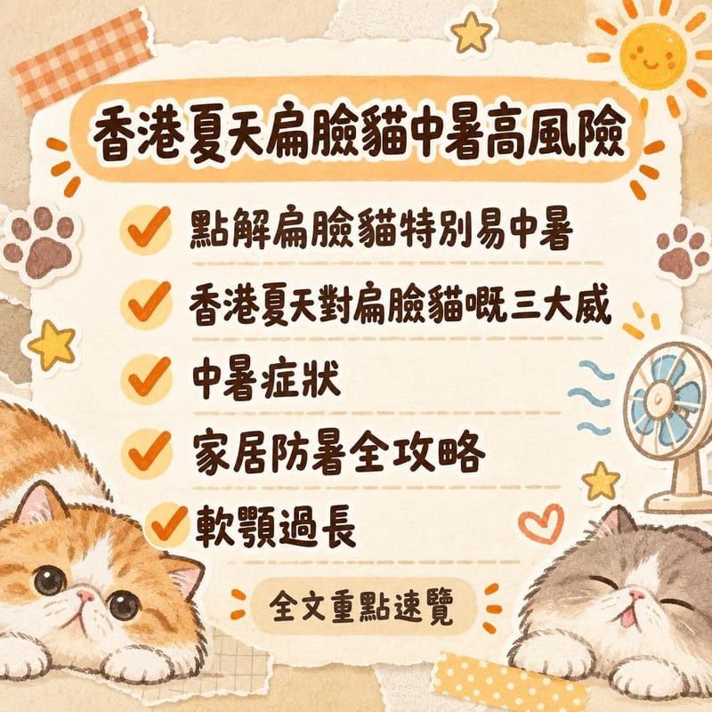 香港夏天扁臉貓中暑高風險|PetChill 圖卡整理