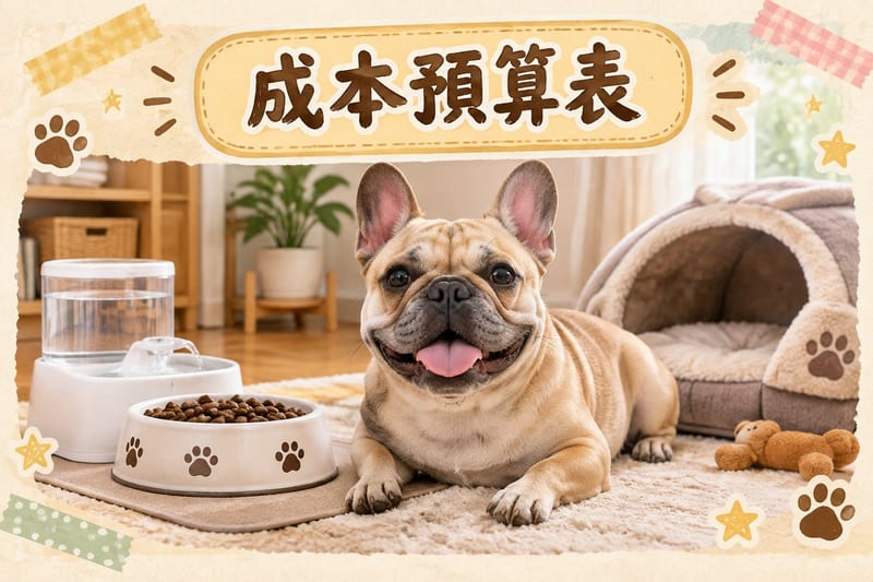 主人用軟布幫法國鬥牛犬擦拭面部皺褶位,狗狗安坐喺防滑墊上,客廳光線溫暖