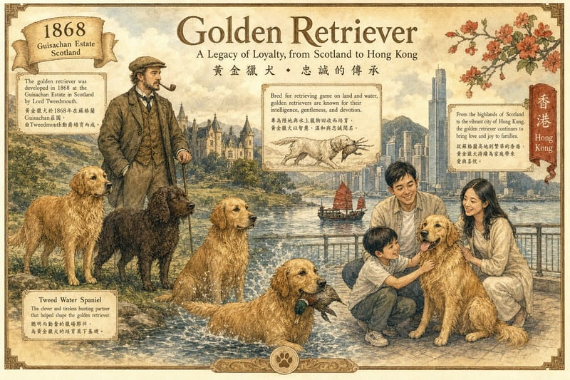 金毛尋回犬起源故事|香港寵友必讀的蘇格蘭 Guisachan 黃金血統