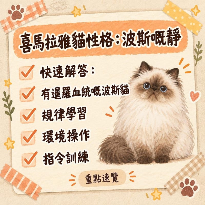 溫暖客廳，主人坐梳化用筆記型電腦，喜馬拉雅貓瞓喺佢隔籬，暖色檯燈照住長毛