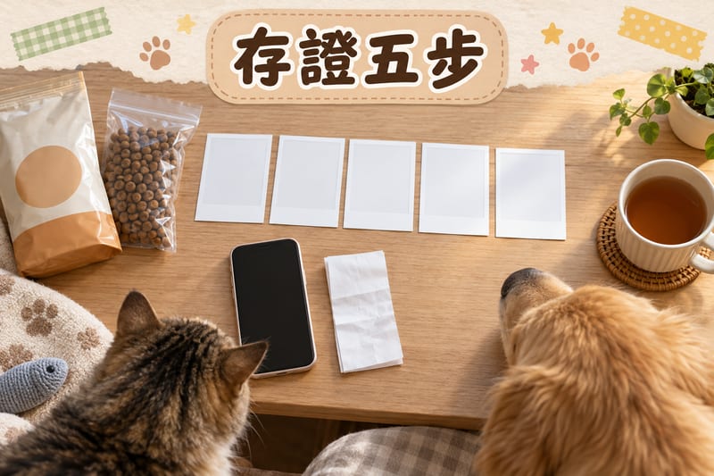 可疑貨品存證流程與證據清單示意
