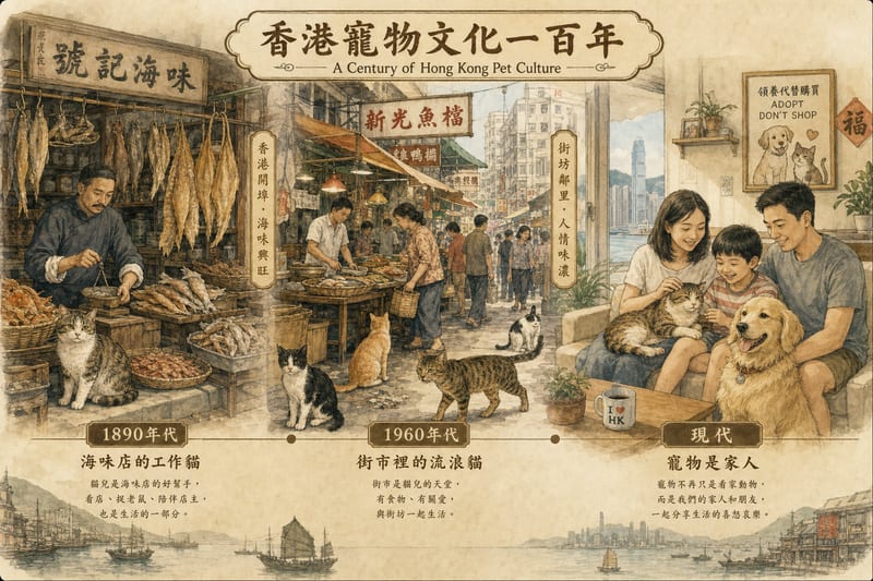 香港寵物文化史總覽|由街市貓到家庭成員的百年變遷