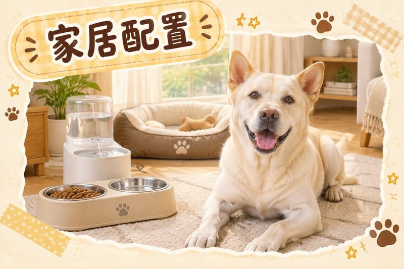 潮濕天氣下主人用吹風機低溫吹乾拉布拉多的底毛,旁邊擺放除濕機