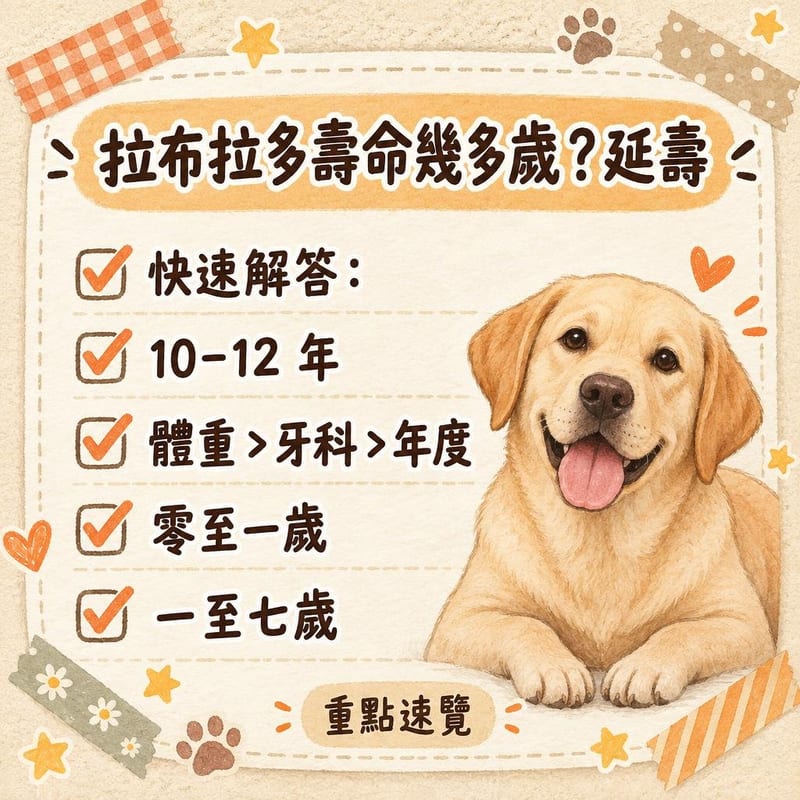 晨光下主人帶住一隻明顯上年紀嘅拉布拉多喺平地緩步,狗戴反光牽引帶,步態平穩