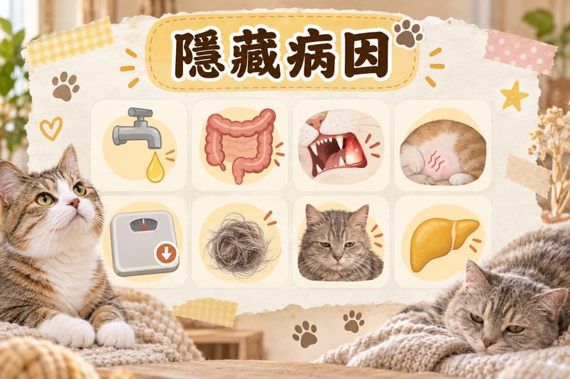 寵物食慾不振背後常見病因對照，由慢性腎病到口腔疼痛逐項標示