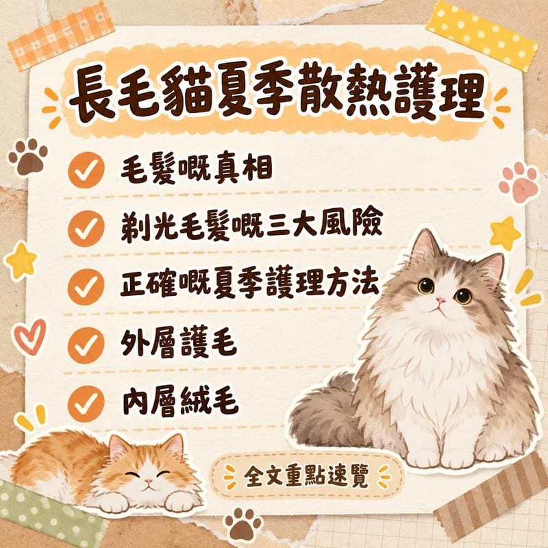 長毛貓夏季散熱護理|PetChill 圖卡整理