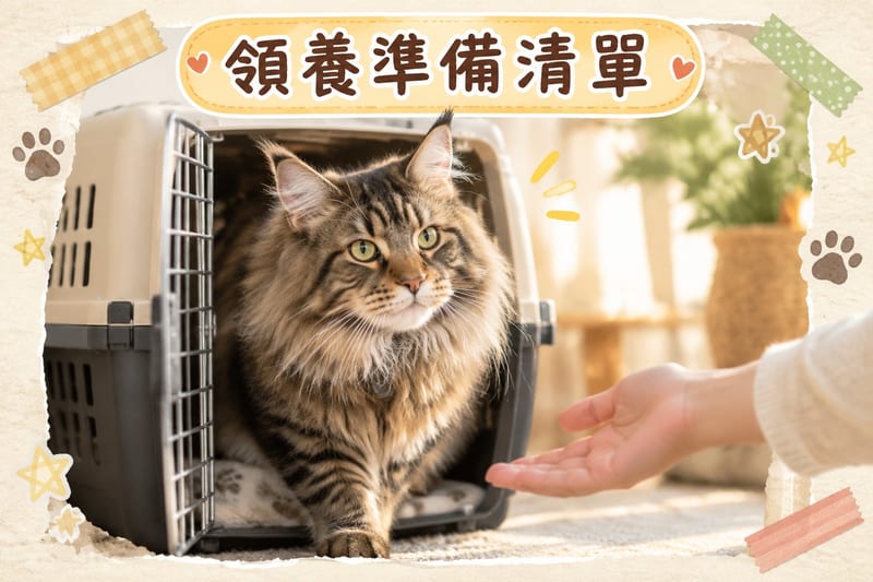 領養回來的緬因貓在家居貓樹上探索新環境