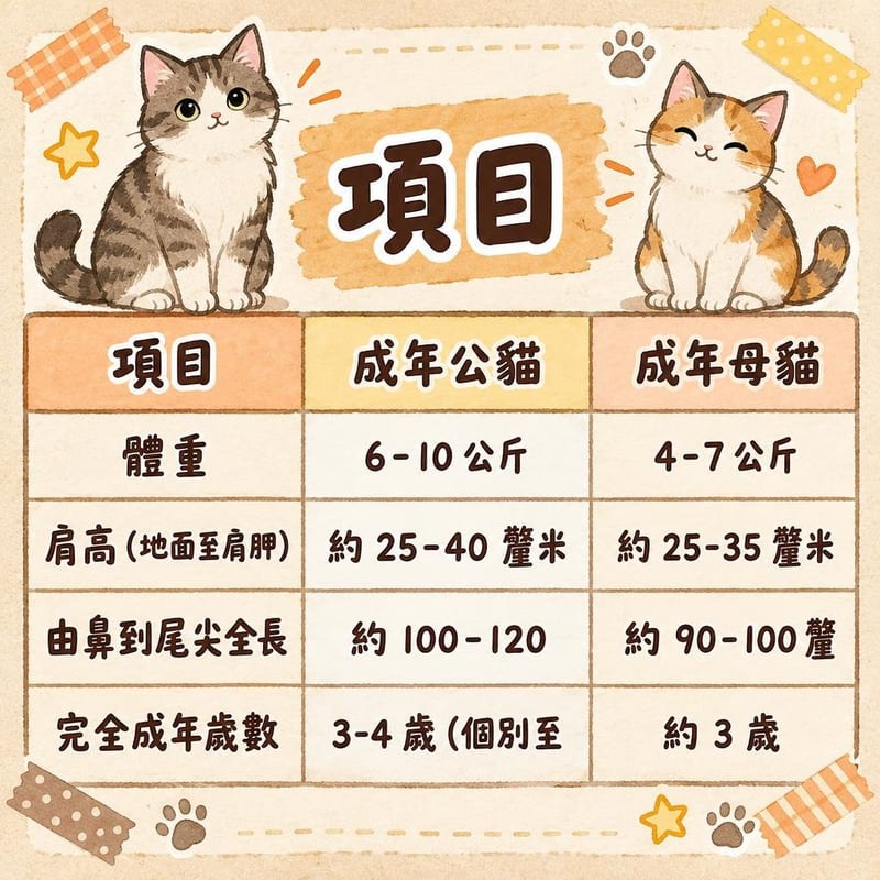maine-coon-size-weight-chart 知識圖卡1