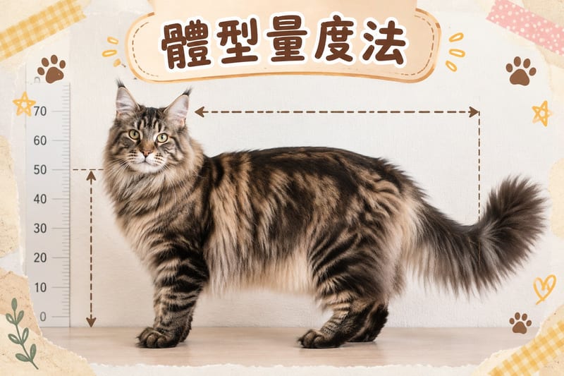 飼主用電子秤為緬因貓量度體重嘅真實場景