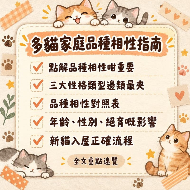 多貓家庭品種相性指南|PetChill 圖卡整理