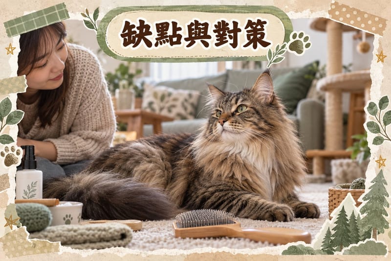 主人用長毛專用梳清潔挪威森林貓嘅底層毛,梳上積滿死毛