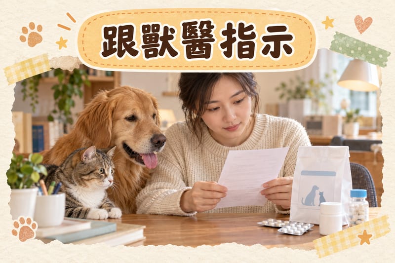 主人手持電話記錄誤食藥物資料,旁邊有藥物包裝盒、筆記本同一個時鐘