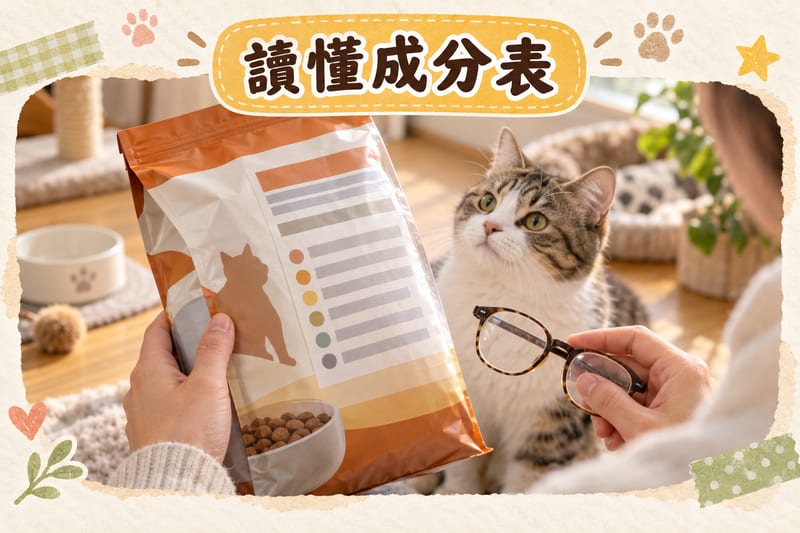 乾糧與濕糧標籤並排對照，旁邊寫住濕重與乾物質基準換算公式