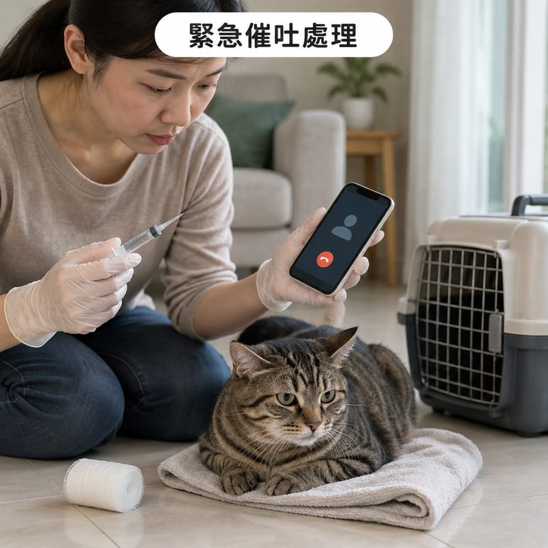 香港小陽台放住一盆牛油果同一盆無花果,一隻貓伸出前爪撥弄地上一塊落葉,盆栽放喺網架後方