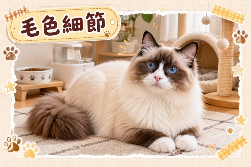 主人用濕棉片替雙色布偶貓清潔白色面紋,貓兒閉眼好享受