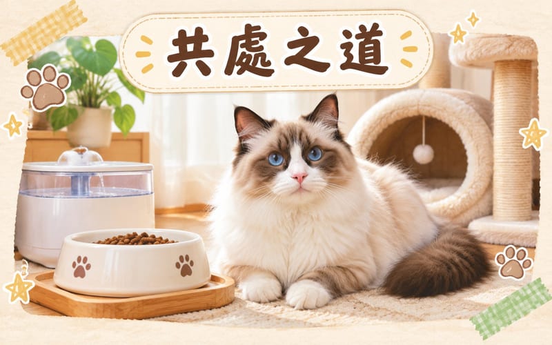 布偶貓同細路坐喺地毯上,一齊睇一本布書