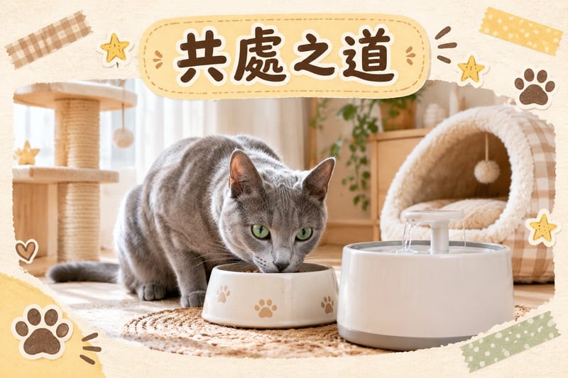小女孩靜靜坐喺地氈上看書,俄羅斯藍貓瞓喺佢隔籬
