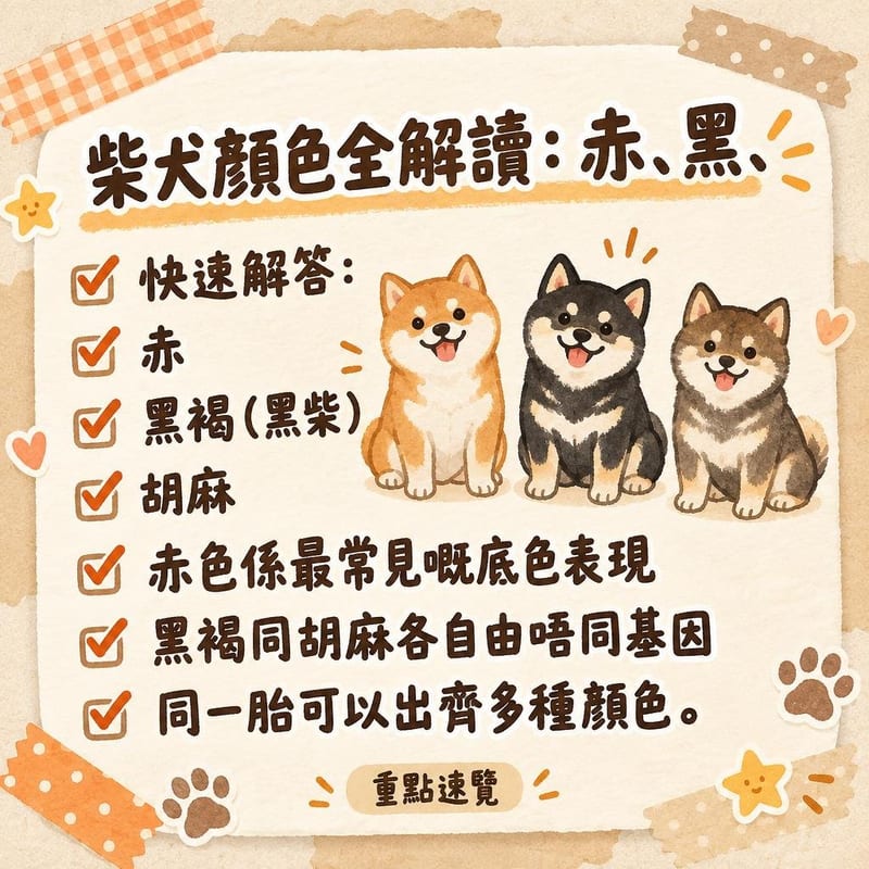赤柴同黑柴喺陽光下並排梳毛,乳白胸毛同裏白特徵清晰可見
