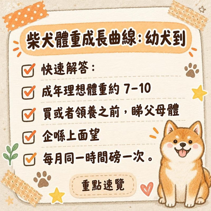 主人用手掌量度柴犬幼犬肩高,旁有成長記錄本子