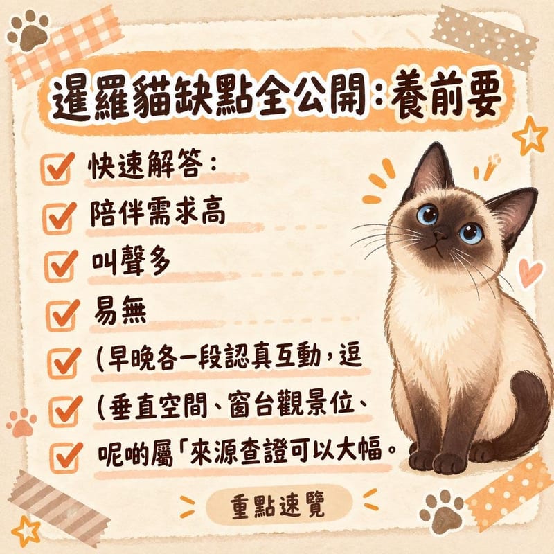 夜晚香港單位內,暹羅貓坐喺床頭望住開門嘅主人張口叫做,窗外金鋼紗清晰可見