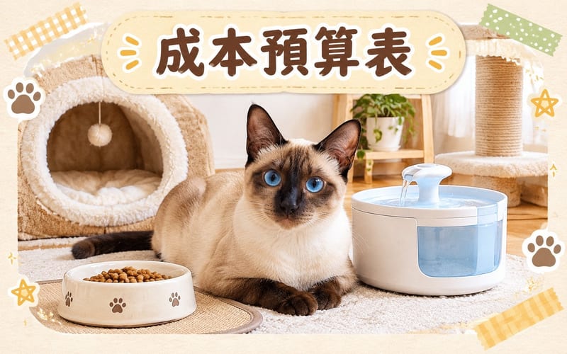 獸醫為一隻暹羅貓做年度健康檢查,主人在旁對照健康紀錄簿