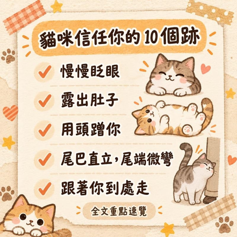 貓咪信任你的 10 個跡|PetChill 圖卡整理