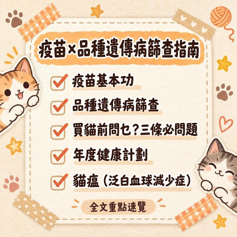 疫苗×品種遺傳病篩查指南｜PetChill 圖卡整理