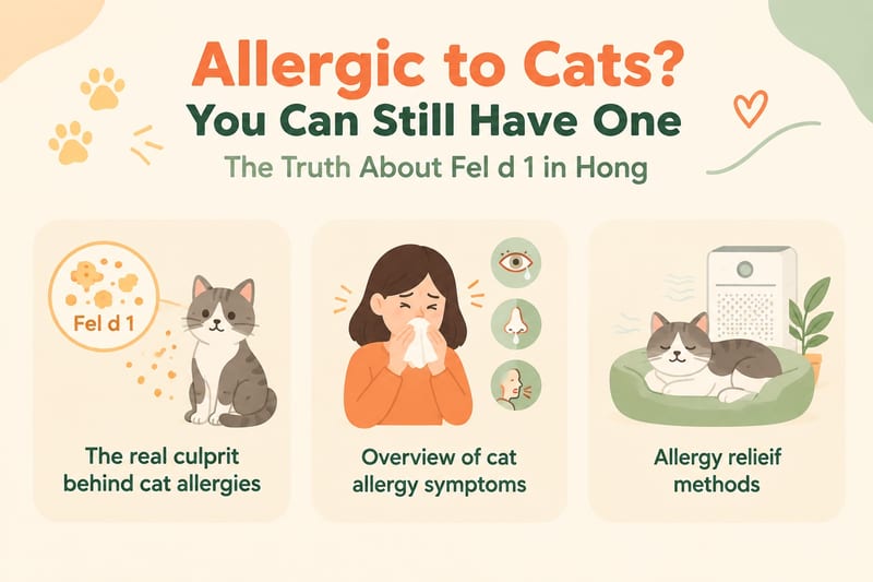 Allergic to cats? Fel d 1 allergen symptoms low-allergen breeds infographic 1