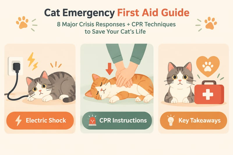 Cat Emergency First Aid Guide 8 Major Crisis Responses CPR Techniques Save Cat's Life Knowledge Card 2
