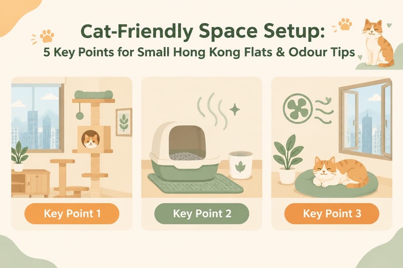 Cat-friendly space setup infographic 1