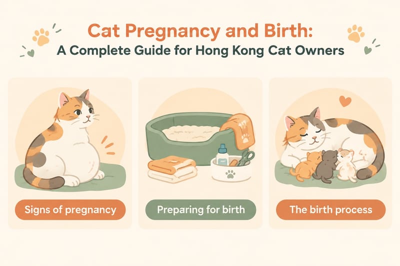 Cat pregnancy and birth guide: signs, birth preparation and post-natal care at a glance — infographic 2