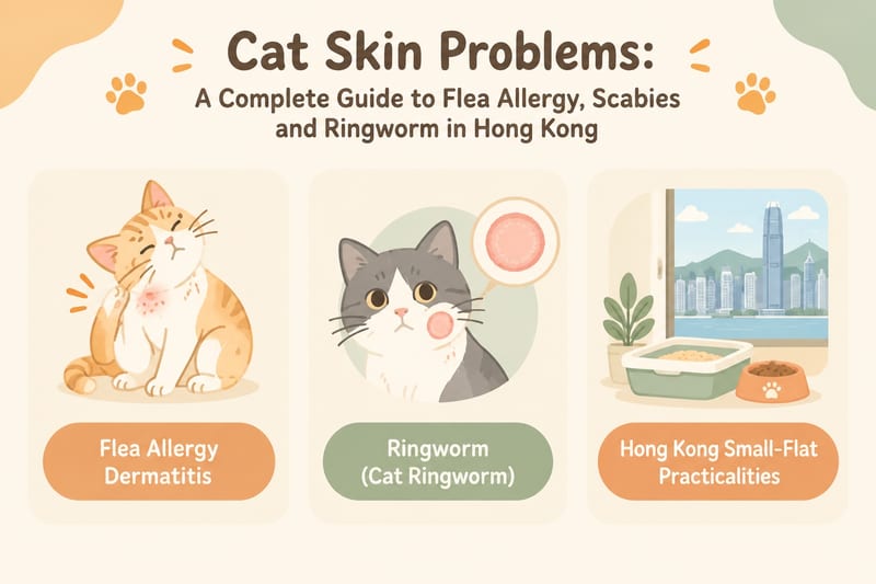 Cat skin problems: flea allergy, scabies and ringworm — 3 common symptoms and prevention infographic 2