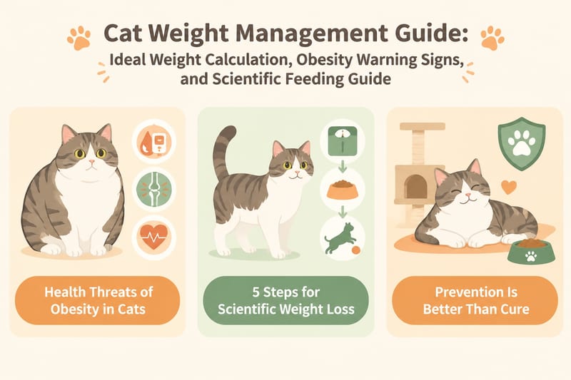 Cat Weight Management Guide Ideal Weight Calculation Obesity Warning Signs Scientific Feeding Guide Knowledge Card 1