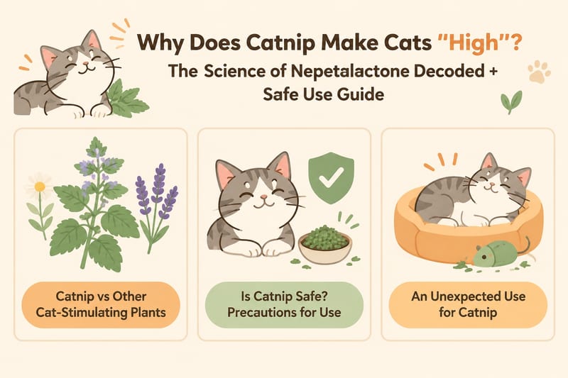 Why Does Catnip Make Cats High? Nepetalactone Science Decoded Safety Guide Infographic 2