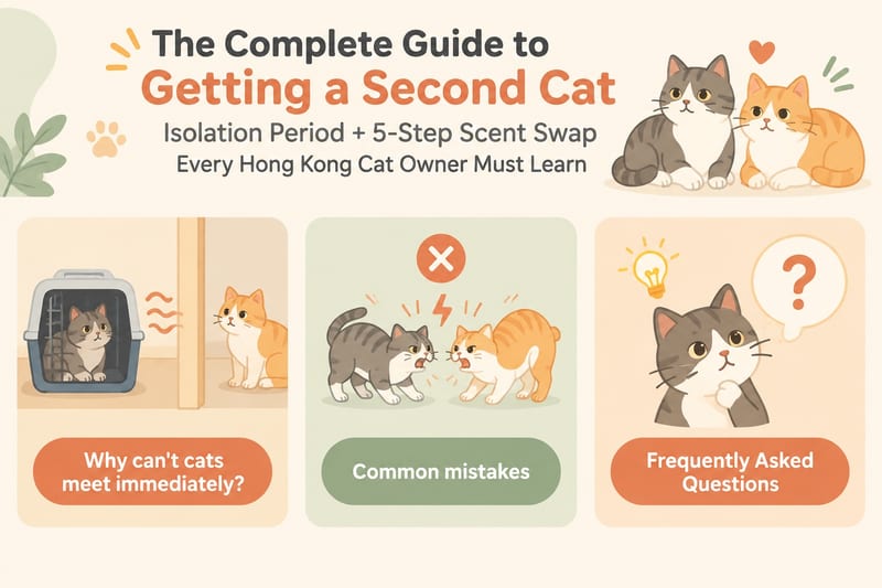 The Complete Guide to Getting a Second Cat: How New and Resident Cats Meet, Isolation Period, 5-Step Scent Swap - Infographic 2