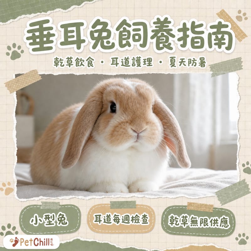 垂耳兔(荷蘭垂耳兔)飼養指南|香港乾草飲食、耳道護理同防暑